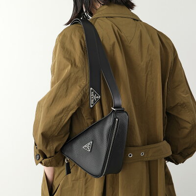 PRADA プラダ ベルトバッグ SAFFIANO CUIR サフィアーノ 2VL039 2FAD F0002 レディース 2way レザーベルト+ポーチ トライアングル ロゴメタル 鞄 NERO
