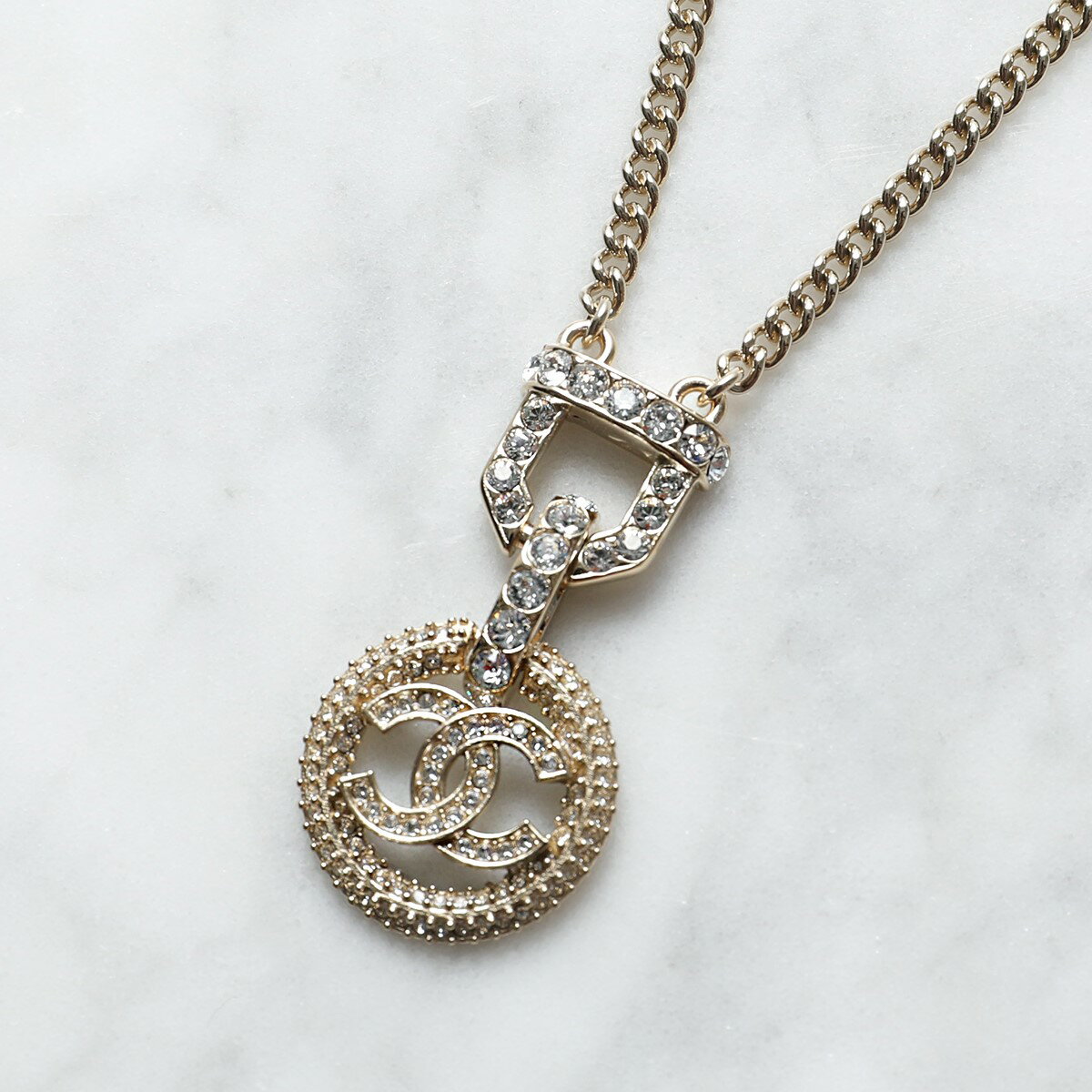 CHANEL シャネル ネックレス AB3763 B02846 レディース ラインストーン チェーン ペンダント ココマーク CCロゴ アクセサリー N6616のサムネイル