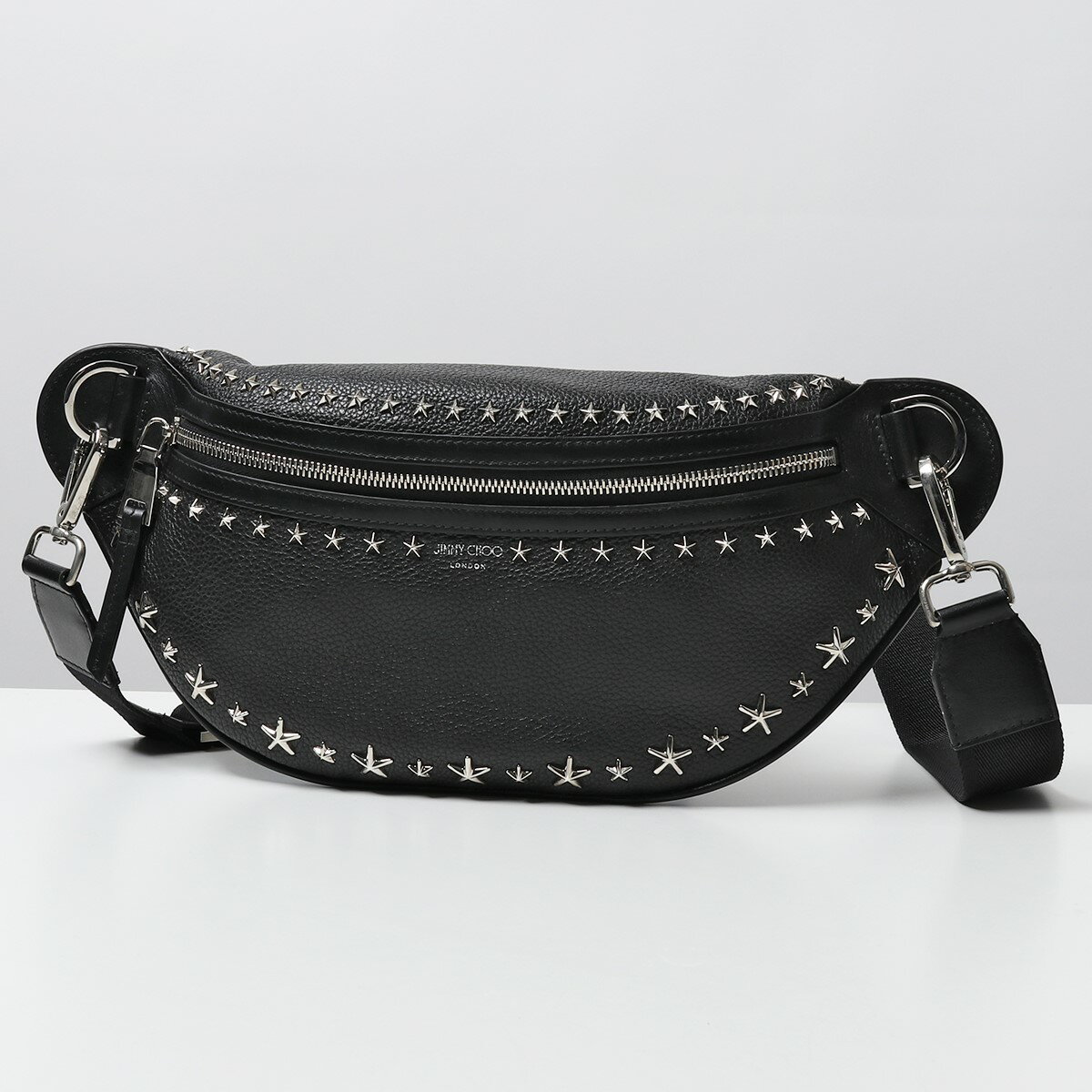 Jimmy Choo ジミーチュウ YORK UUF レザー ベルトバッグ ボディバッグ ショルダーバッグ スタースタッズ装飾 BLACK 鞄 メンズのサムネイル