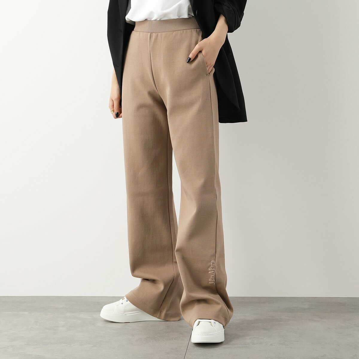 S MAX MARA エス マックスマーラ スウェットパンツ TARO タロ レディース テクニカル コットンジャージー ワイドフィット ロゴ 001のサムネイル