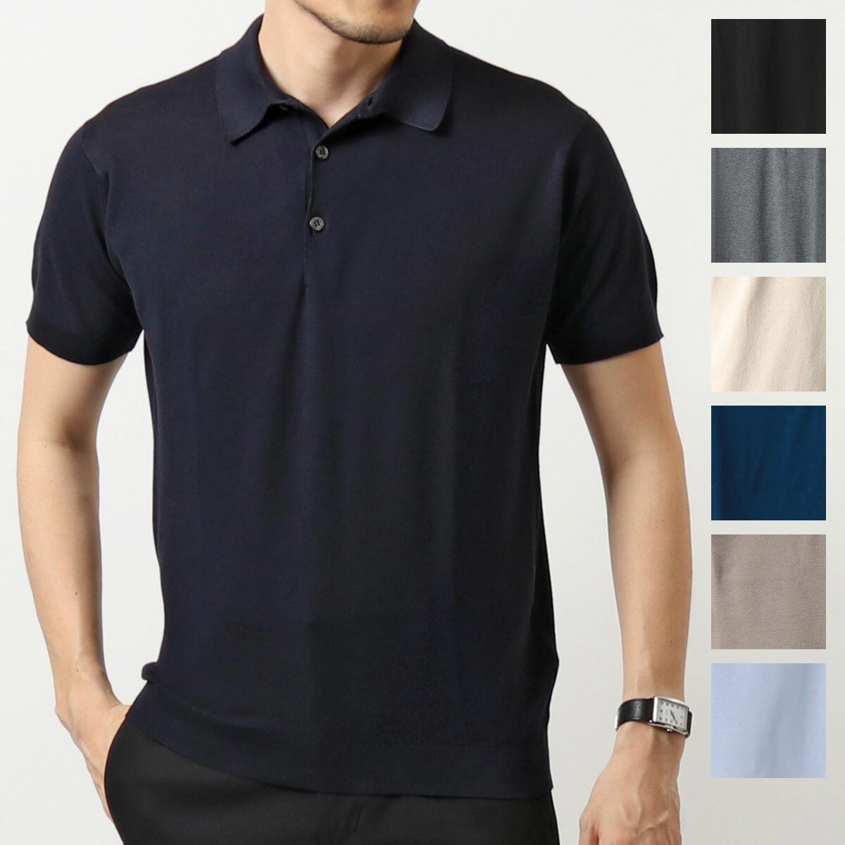 JOHN SMEDLEY ジョンスメドレー ニット セーター ISIS イシス EASY FITメンズ 半袖 イングリッシュ ポロシャツ コットンニット シーアイランドコットン カラー10色のサムネイル