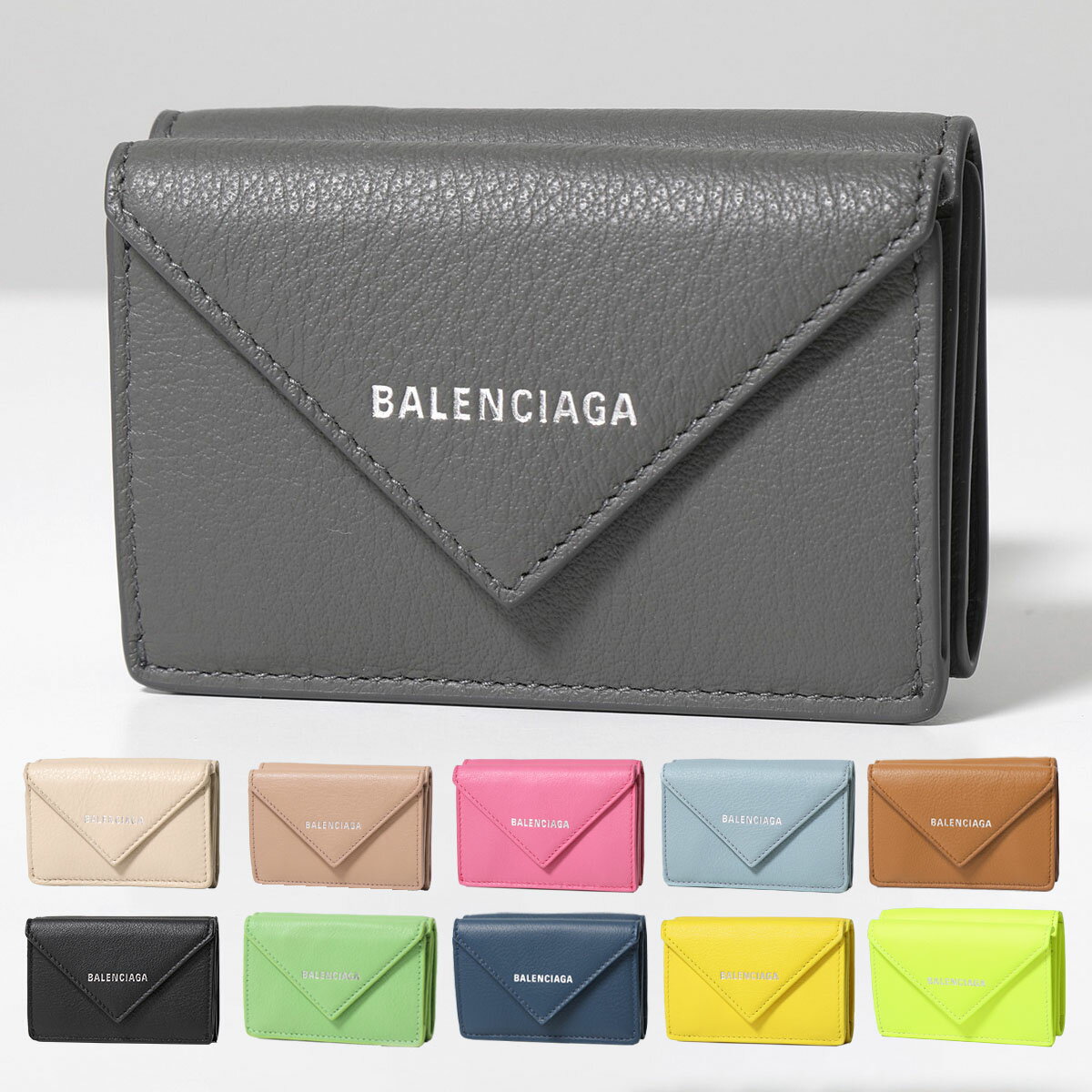 BALENCIAGA バレンシアガ 三つ折り財布 PAPER ZA MINI WALLET ペーパーミニウォレット 391446 DLQ0N 18D3N DLRBN レディース レザー ミニ財布 カラー15色【po_fifth】