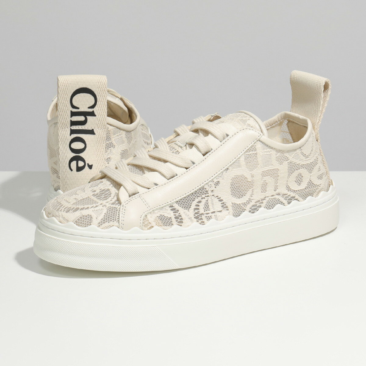 Chloe クロエ スニーカー LAUREN CHC19U108D2 レディース レース ローカット ロゴメッシュ 靴 カラー2色のサムネイル