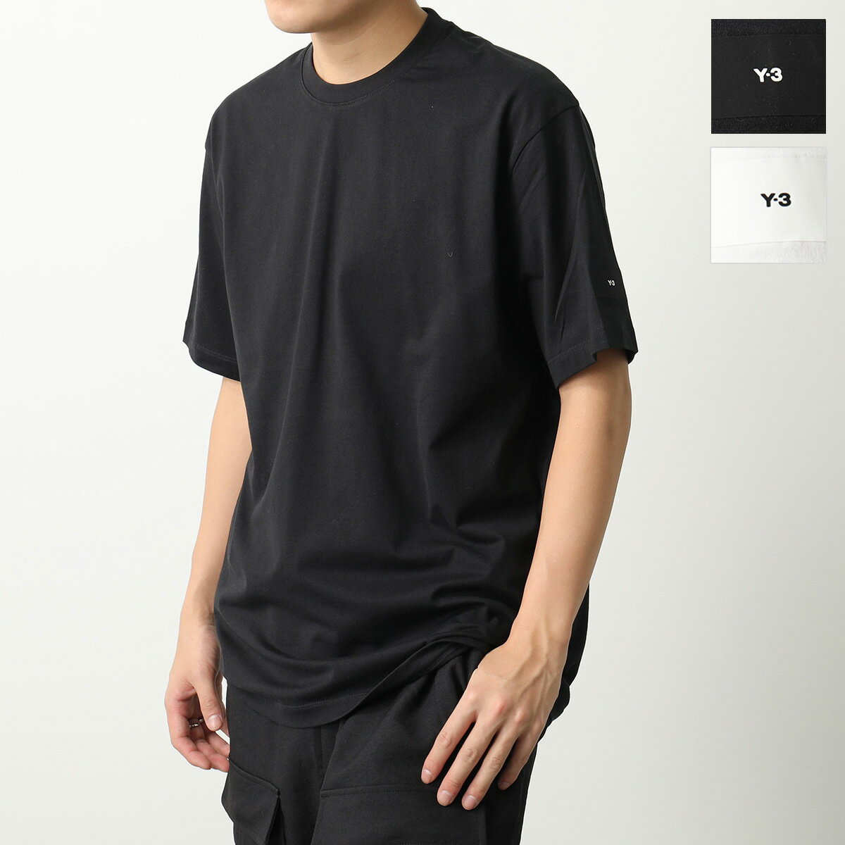 Y-3 ワイスリー Tシャツ RELAXED SS TEE H44798 メンズ クルーネック 半袖 カットソー コットン ロゴパッチ BLACK