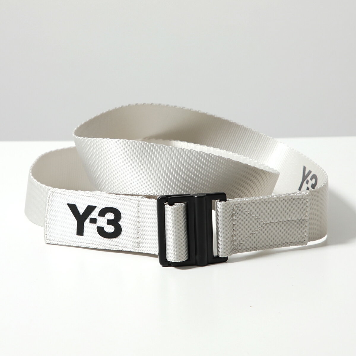 Y-3 ワイスリー ベルト CL L BELT H63102 レディース ウェビング メタルバックル ロゴ TALC