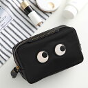 ANYA HINDMARCH アニヤハインドマーチ ポーチ Important Things Eyes Pouch アイズ 164962 レディース ナイロン 化粧ポーチ 雑貨入れ Black【po_fifth】