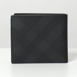 BURBERRY バーバリー 8014484 CC BILL COIN LONDON CHECK 二つ折り財布 小銭入れあり ロンドンチェック DARK-CHARCOAL メンズ