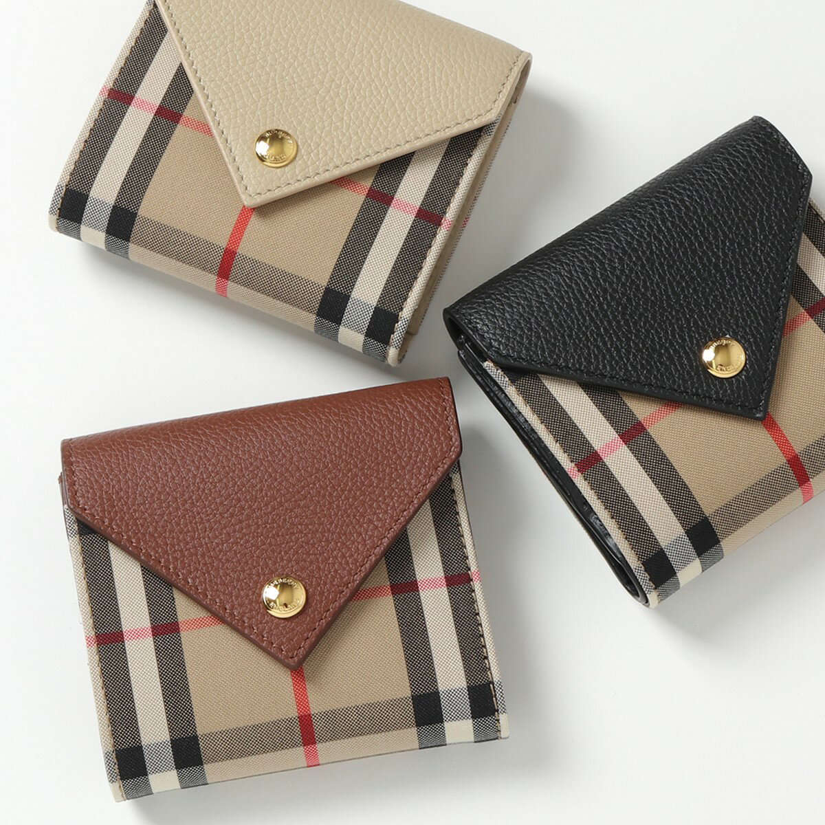 BURBERRY バーバリー 8026114 8026115 8026116 LILA カラー3色 二つ折り財布 ミニ財布 バーバリーチェック レディースのサムネイル