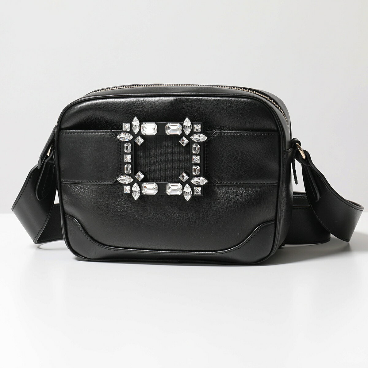 ROGER VIVIER ロジェヴィヴィエ RBWANRB0200MDQ B999 クリスタルバックル レザー ショルダーバッグ 鞄 NERO レディースのサムネイル