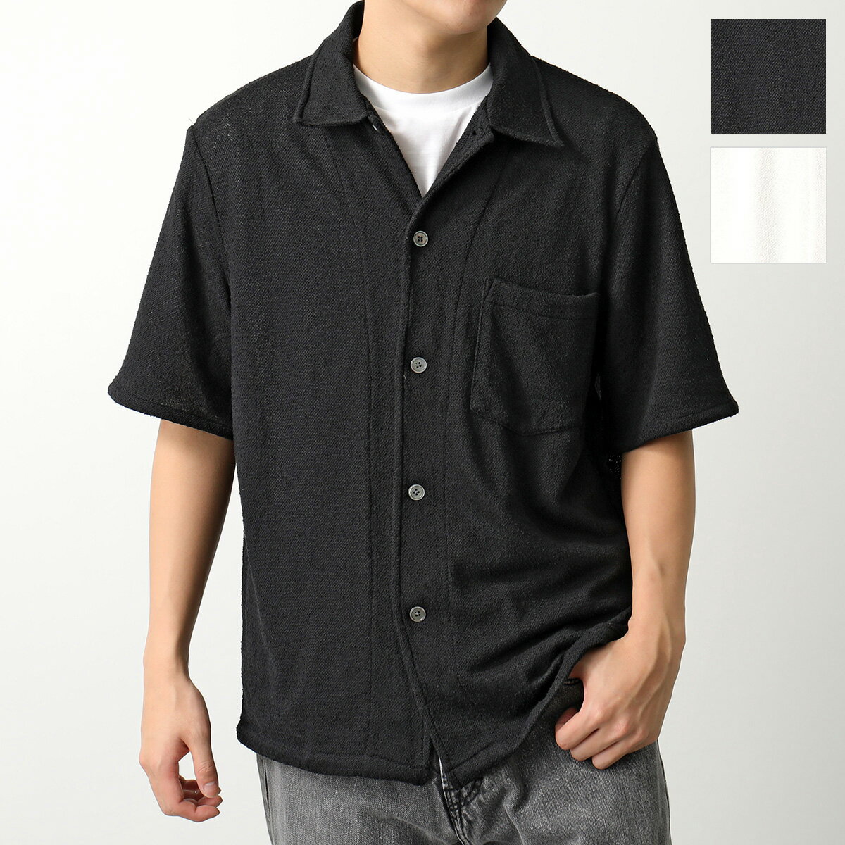 OUR LEGACY アワーレガシー ボックスシャツ BOX SHIRT SHORTSLEEVE M2202BO M2202BB メンズ 半袖 ブークレ 胸ポケット ワイドプラケット オーバーサイズ カラー2色