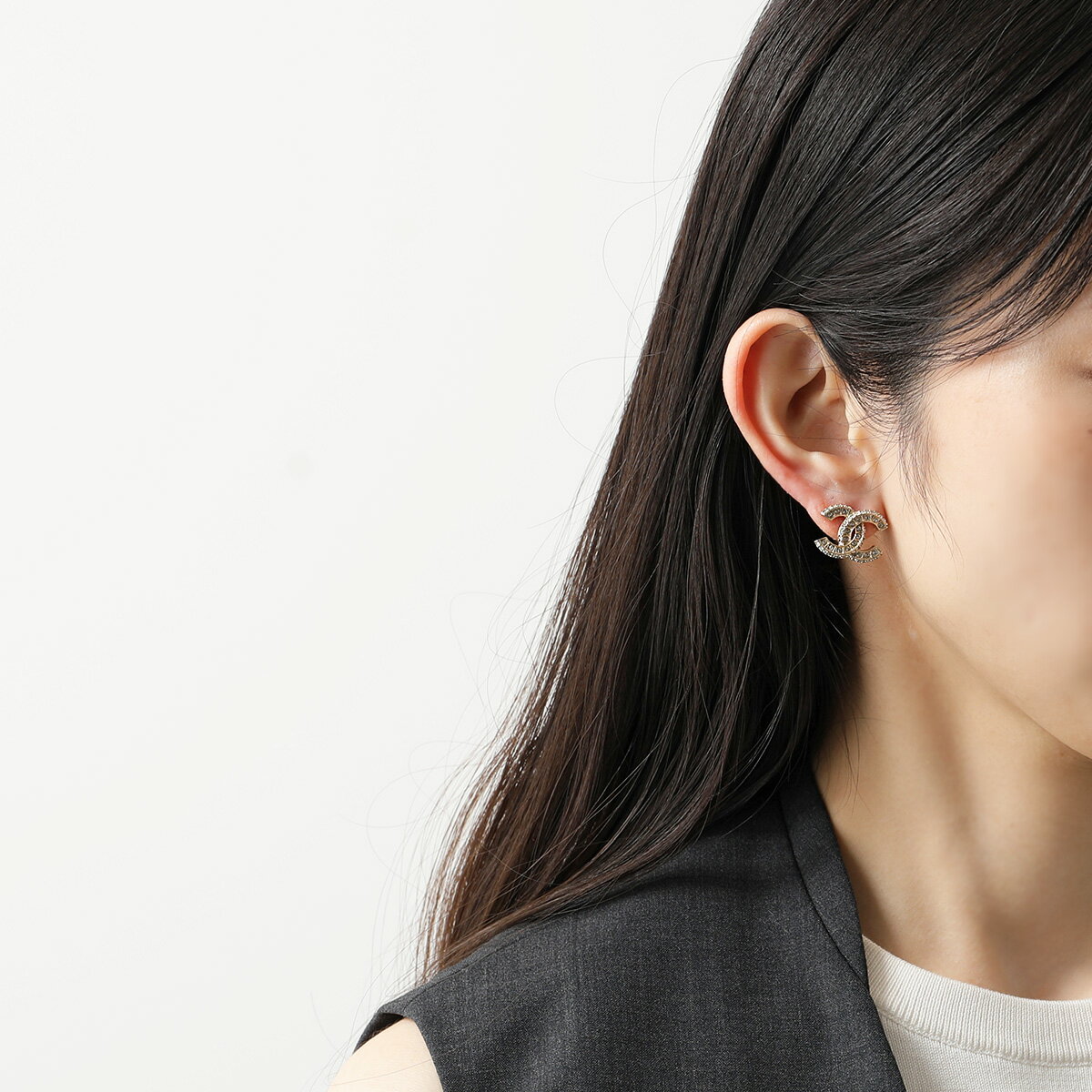 CHANEL シャネル ピアス A86504 Y09569 レディース ココマーク CCマーク ラインス...
