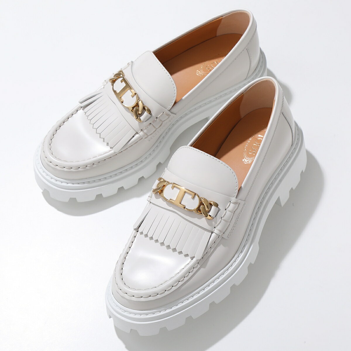 TODS トッズ ローファー XXW08J0GF80RXN レディース Tチェーン メタル フリンジ レザーシューズ チャンキーソール ラバーソール 靴 B015【po_fifth】