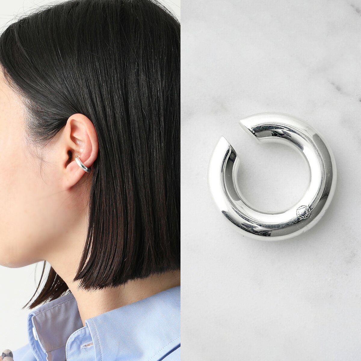 Saskia Diez サスキアディッツ イヤーカフ BOLD EARCUFF NO2 レディース ボールド イヤカフ 片耳販売 シルバー925 フープ アクセサリ― SILVER