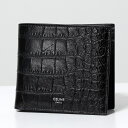 セリーヌ 財布（レディース） CELINE セリーヌ 二つ折り財布 10C873CUX.38SI メンズ 小銭入れありクロコダイル型押し レザー ミニ財布 Black【po_fifth】