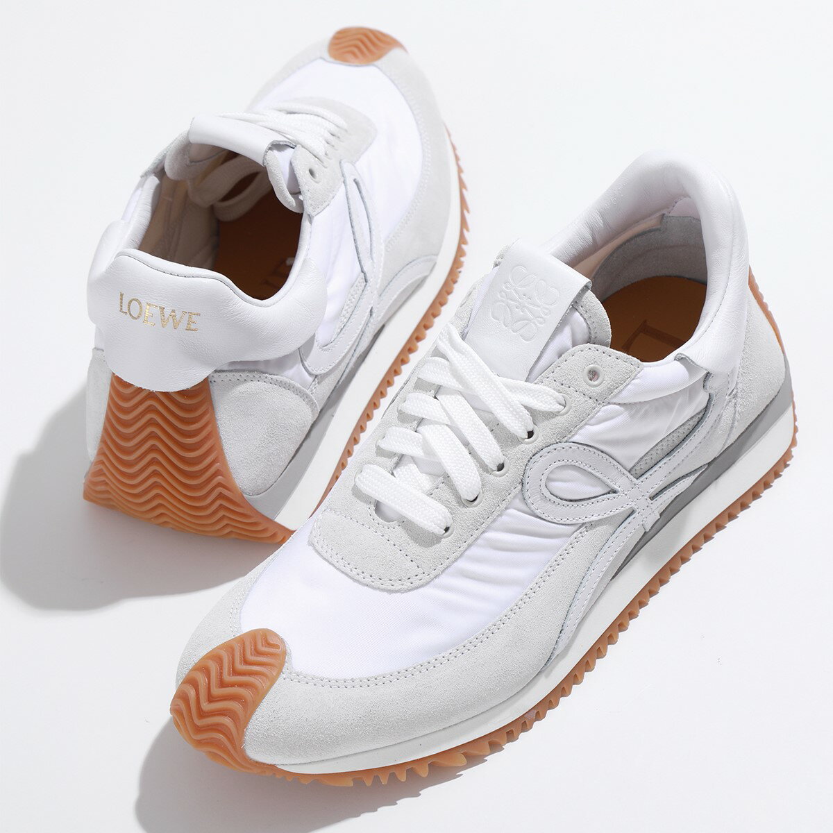 LOEWE ロエベ スニーカー FLOW RUNNER フローランナー L815282X35 レディース スウェード×ナイロン ローカット レースアップ シューズ 靴 2100/WHITEのサムネイル