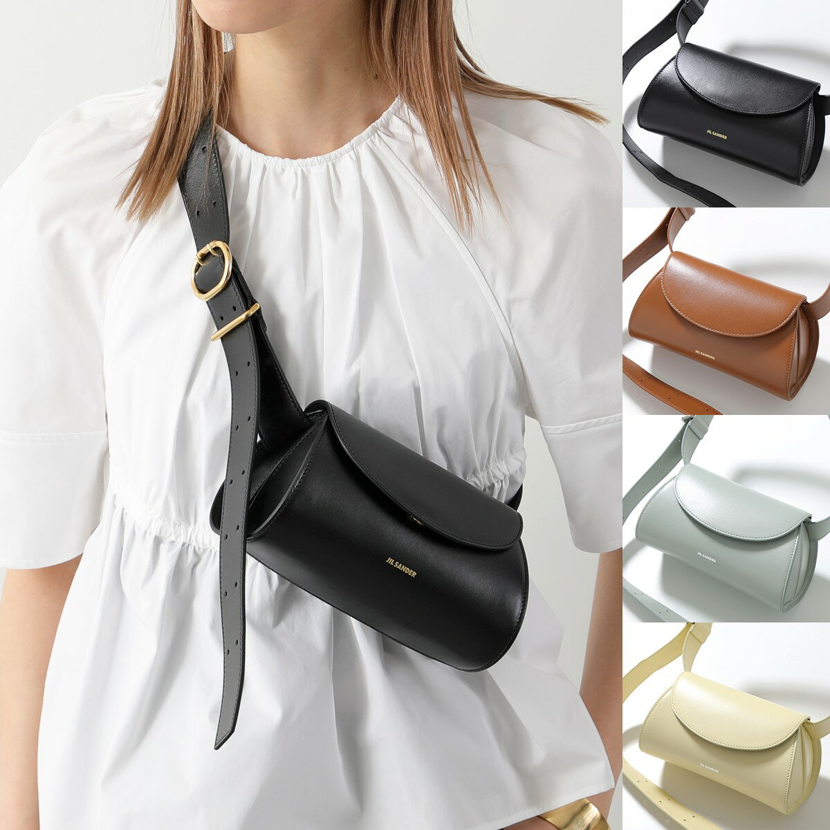 値下げ可能 JILSANDER ハンドバッグ グレー レザー レディース