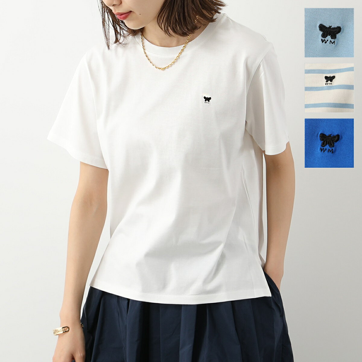 MAX MARA Weekend マックスマーラ ウィークエンド Tシャツ EDITTO エディット レディース コットン クルーネック ワンポイント ロゴ カラー4色