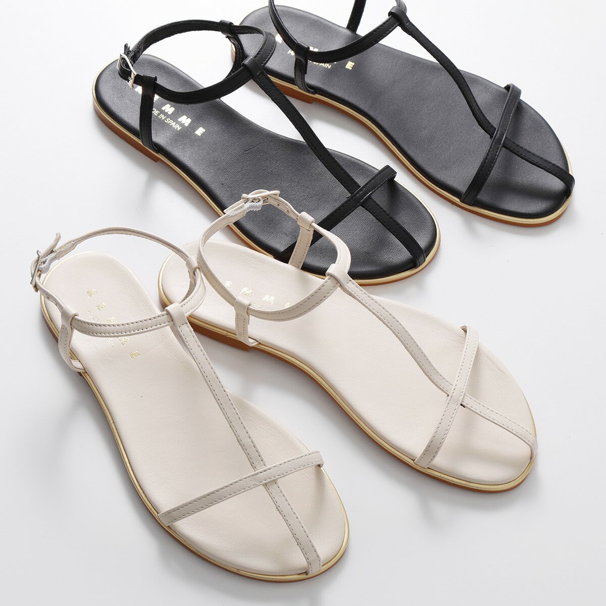 REMME レメ サンダル フラットサンダル 7519267 PURE レディース ストラップ レザー ケージサンダル シ..