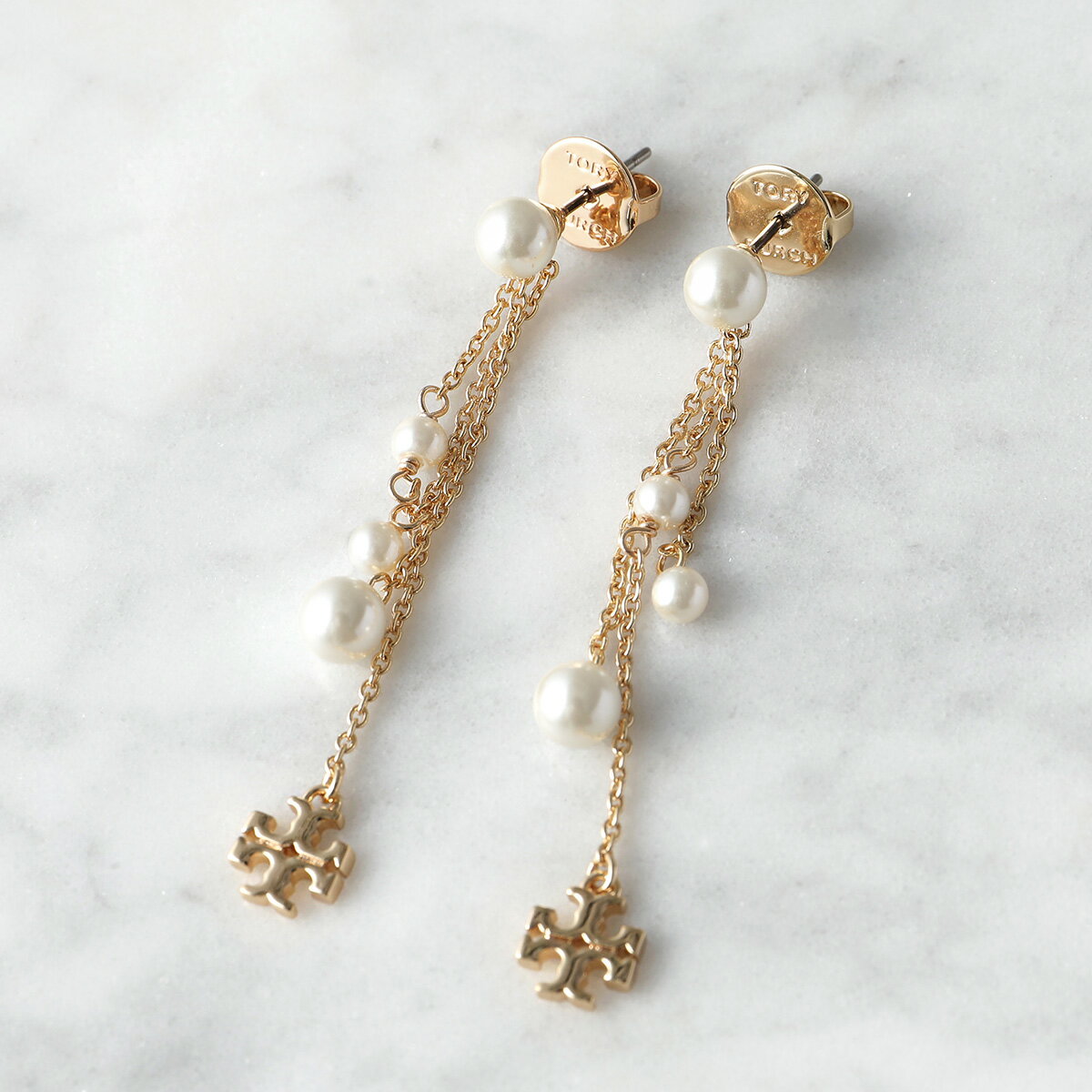 TORY BURCH トリーバーチ ピアス LONG KIRA PEARL ロング キラ パール ライナー 147158 レディース ダブルTロゴ 18k アクセサリー 700のサムネイル