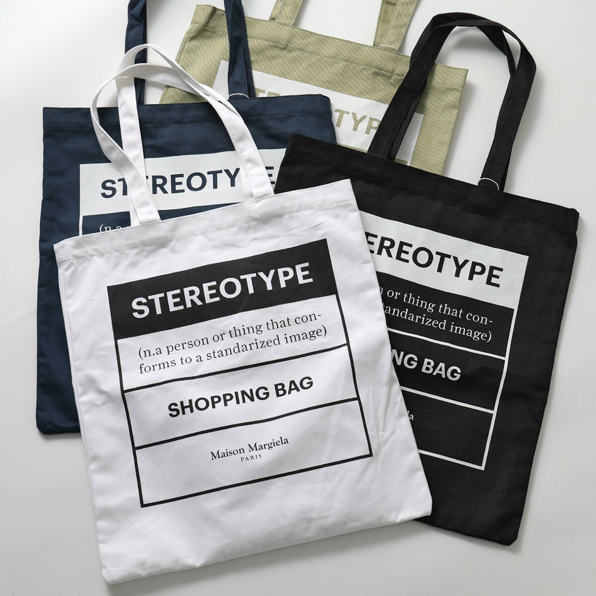 MAISON MARGIELA メゾンマルジェラ S55WC0074 PR238 STEREOTYPE SHOPPING BAG カラー4色 コットン トートバッグ ショッピングバッグ 鞄 レディースのサムネイル