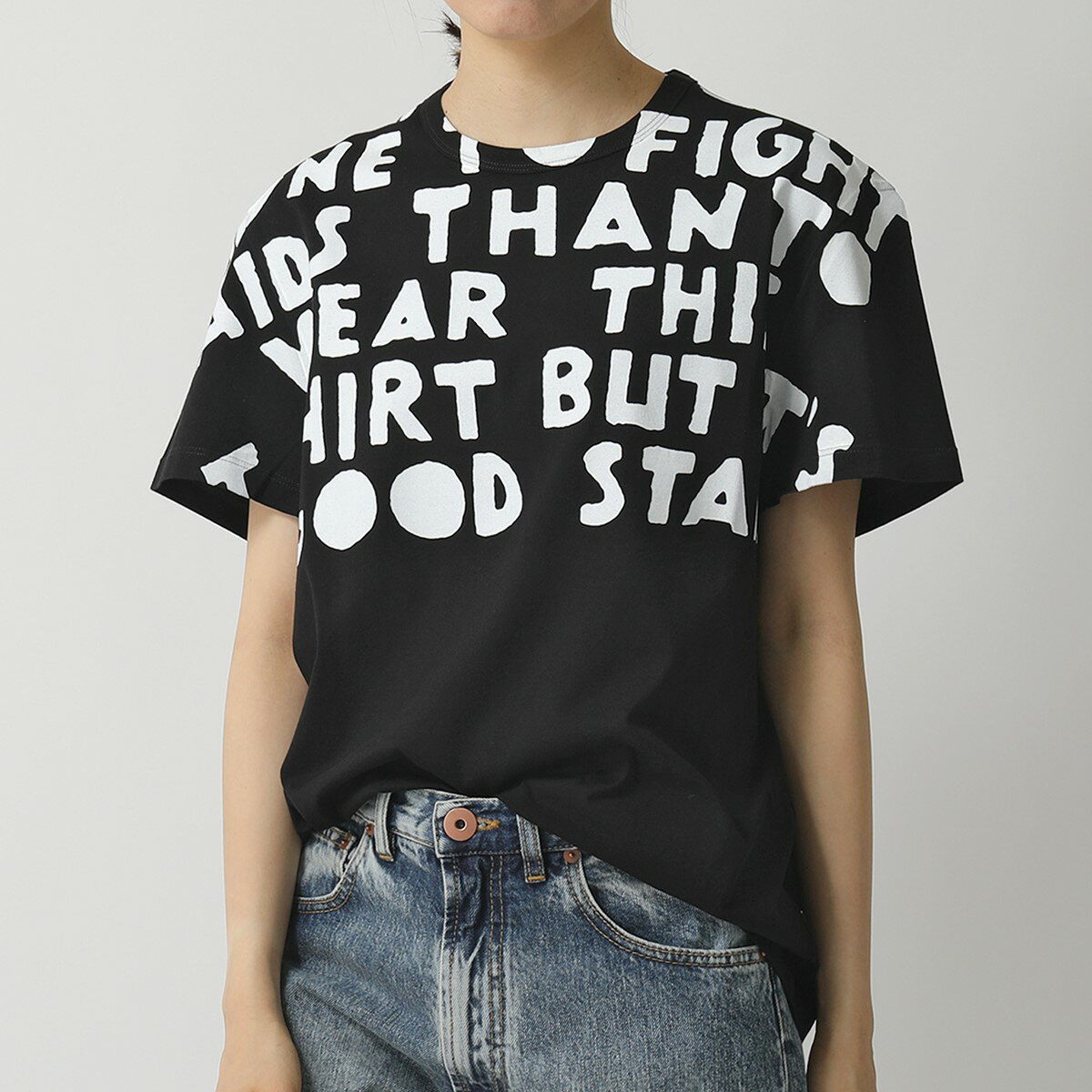 MAISON MARGIELA マルジェラ S51GC0482 S22816 AIDS エイズT チャリティ クルーネック 半袖 Tシャツ カットソー 900 レディースのサムネイル