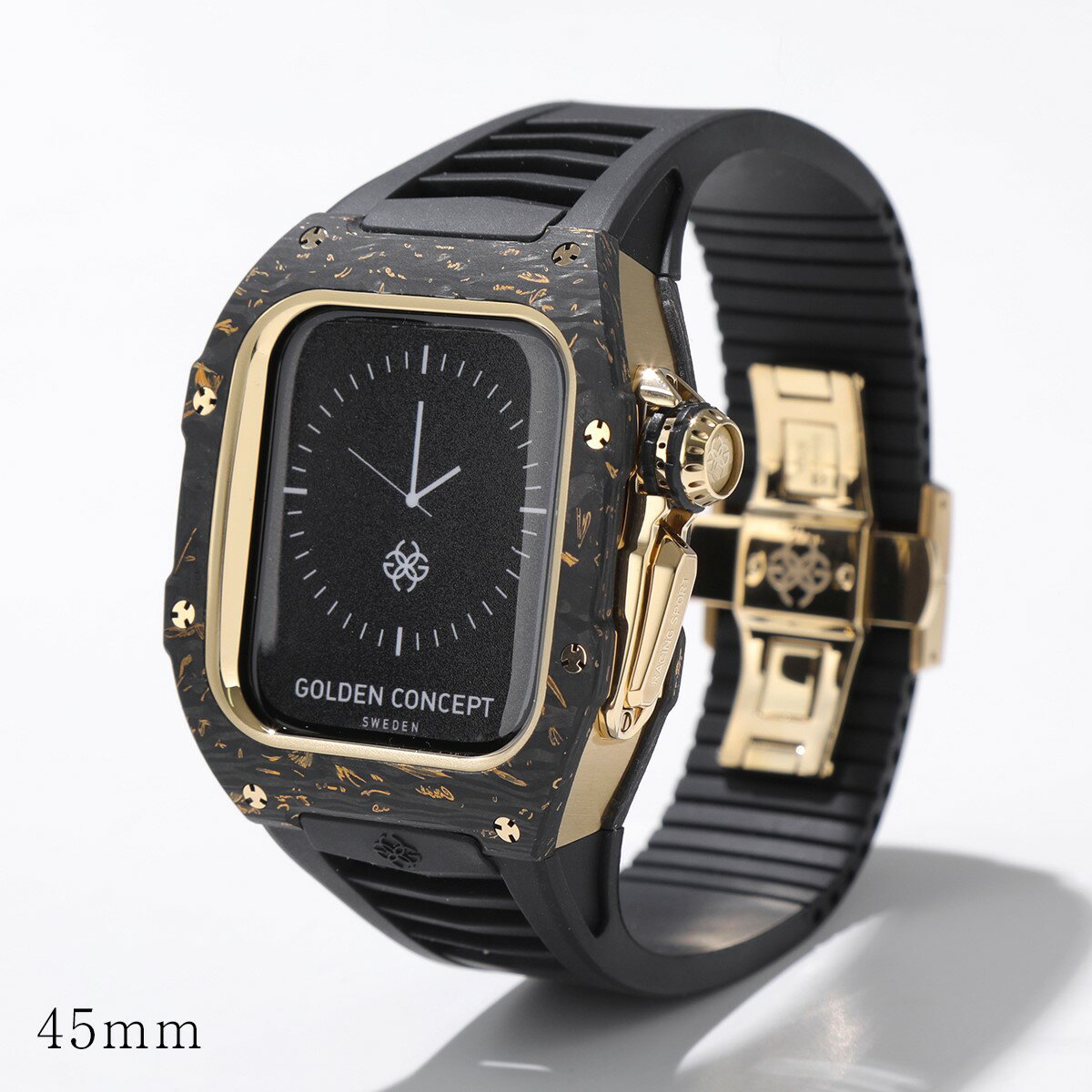 GOLDEN CONCEPT ゴールデンコンセプト Apple Watch Case アップルウォッチケース RSCII45 メンズ PLYカーボン ラバー 軽量 GoldCarbon