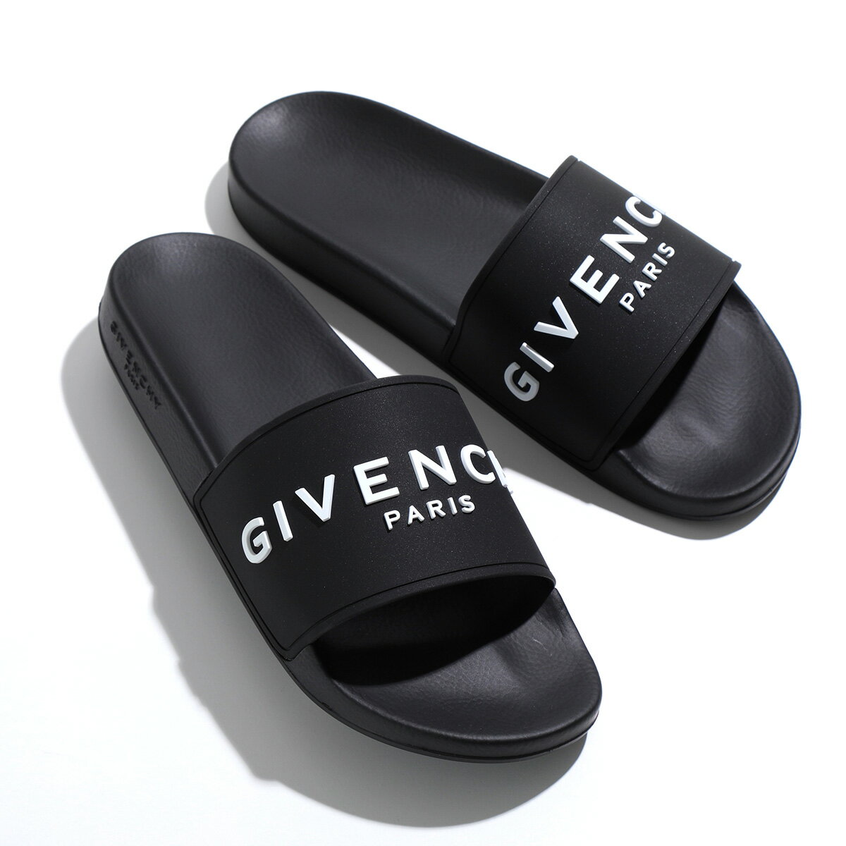 GIVENCHY ジバンシィ サンダル SLIDE FLAT SANDALS BE3004E1UM レディース フラット シャワーサンダル スポーツ スポサン ロゴ シューズ 靴 100/BLANC