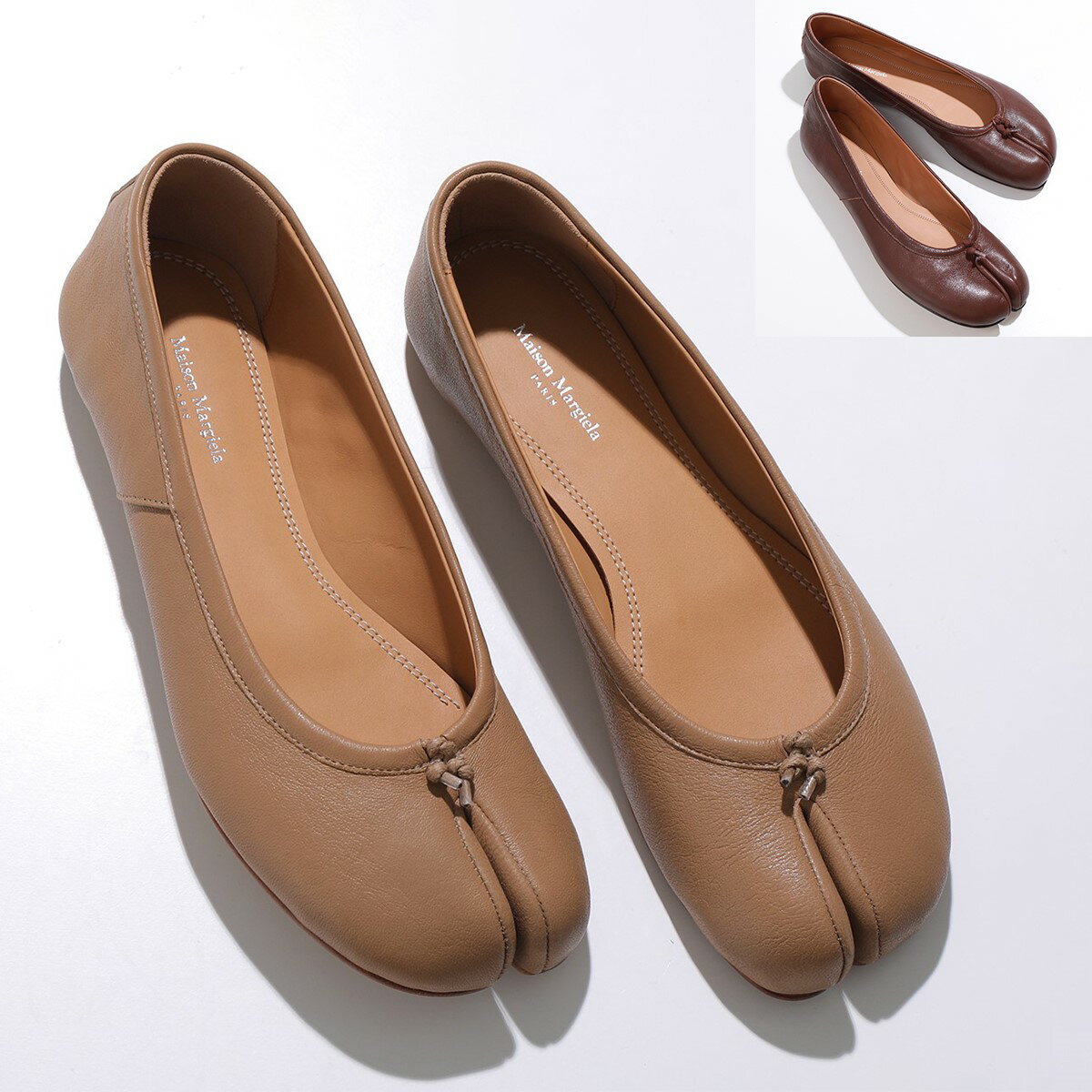 MAISON MARGIELA マルジェラ パンプス S58WZ0042 P3753 レディース ヴィンテージレザー 足袋 タビ フラット バレエシューズ 靴 カラー2色のサムネイル