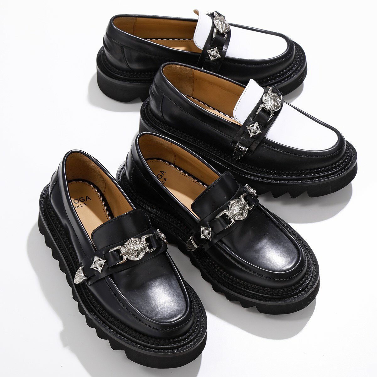 TOGA PULLA トーガ プルラ ビット ローファー Shark Sole Loafer AJ1243 レディース レザー シューズ メタル スタッズ 靴 BLACK【cp_ten】【po_jyuuu】