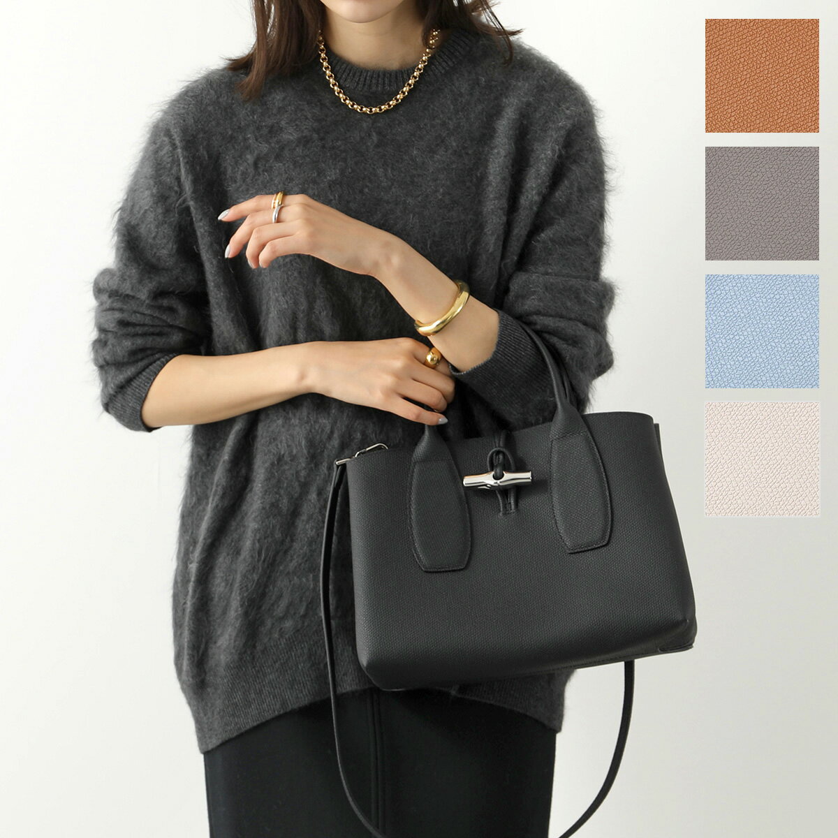 ロンシャン ショルダーバッグ レディース Longchamp ロンシャン ハンドバッグ LLG Top handle bag ROSEAU ロゾ トップハンドルバッグ 10058 HPN レディース ショルダーバッグ レザー 鞄 カラー5色