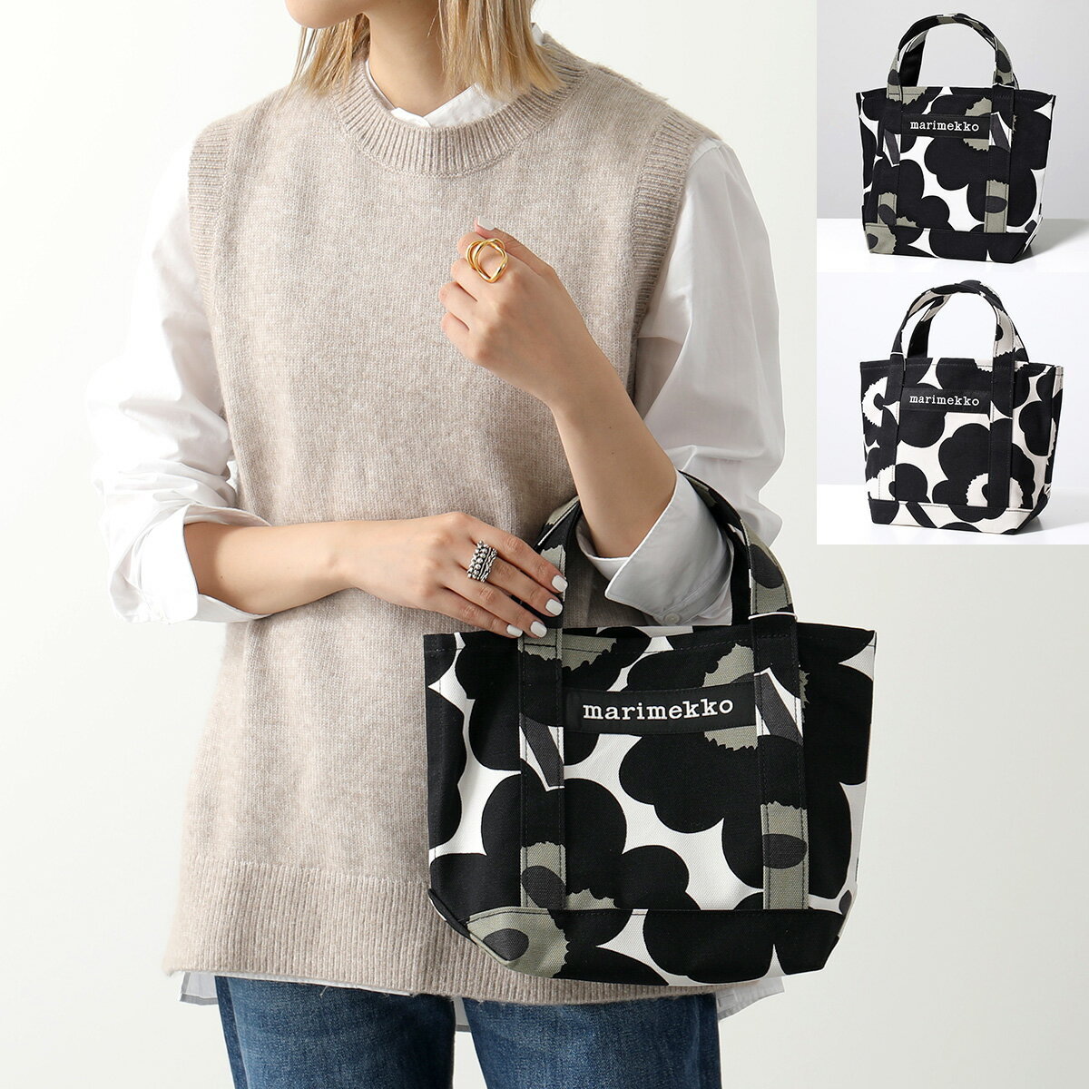 marimekko マリメッコ トートバッグ SEIDI PIENI UNIKKO ウニッコ 048294 レディース ハンドバッグ 花柄 フラワー キャンバス ロゴ 鞄 030のサムネイル