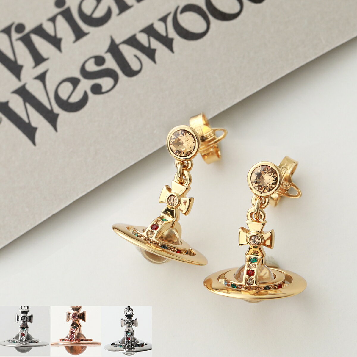 VivienneWestwood ヴィヴィアンウエストウッド ピアス NEW PETITE ORB EARRINGS 62020032 レディース クリスタル 装飾 オーブ スタッド カラー4色