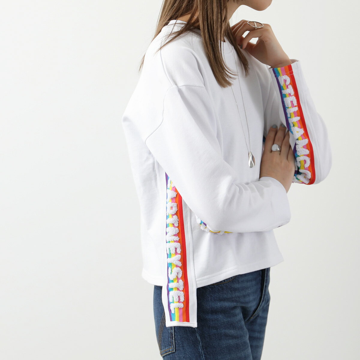 STELLA McCARTNEY KIDS ステラマッカートニー キッズ スウェットシャツ TS4A80 Z0499 ガールズ レディース レインボー ロゴ クルーネック 100のサムネイル