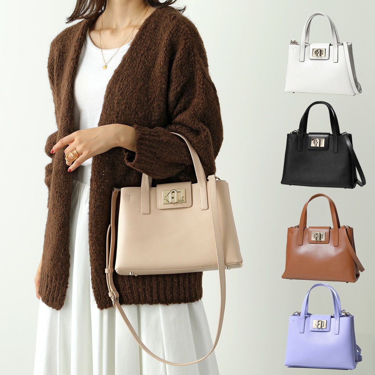 【10/25限定！2人に1人が当選！エントリーで最大100％ポイントバック】Furla フルラ ハンドバッグ M TOTE WB00560 ARE000 レディース レザー ショルダーバッグ メタルロゴ トート 鞄 カラー5色【cp_twen】のサムネイル