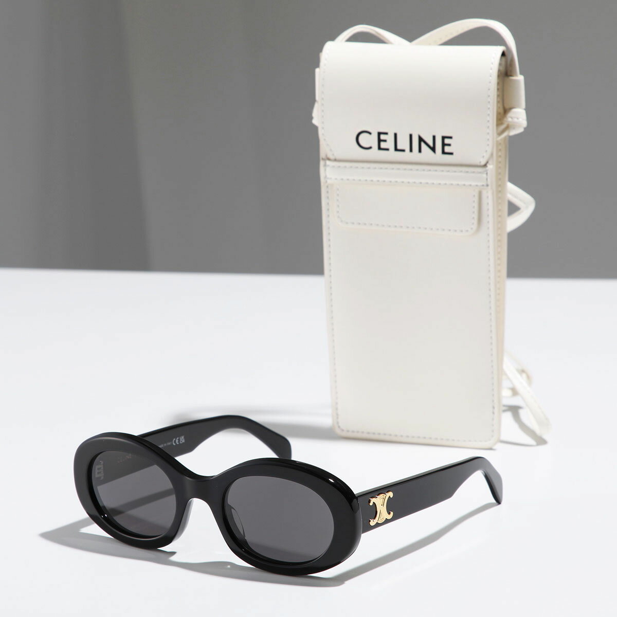 セリーヌ CELINE セリーヌ サングラス TRIOMPHE 01 トリオンフ 4S194CPLB.38NO CL40194U レディース オーバル型 メガネ メタルロゴ UVカット アイウェア Black