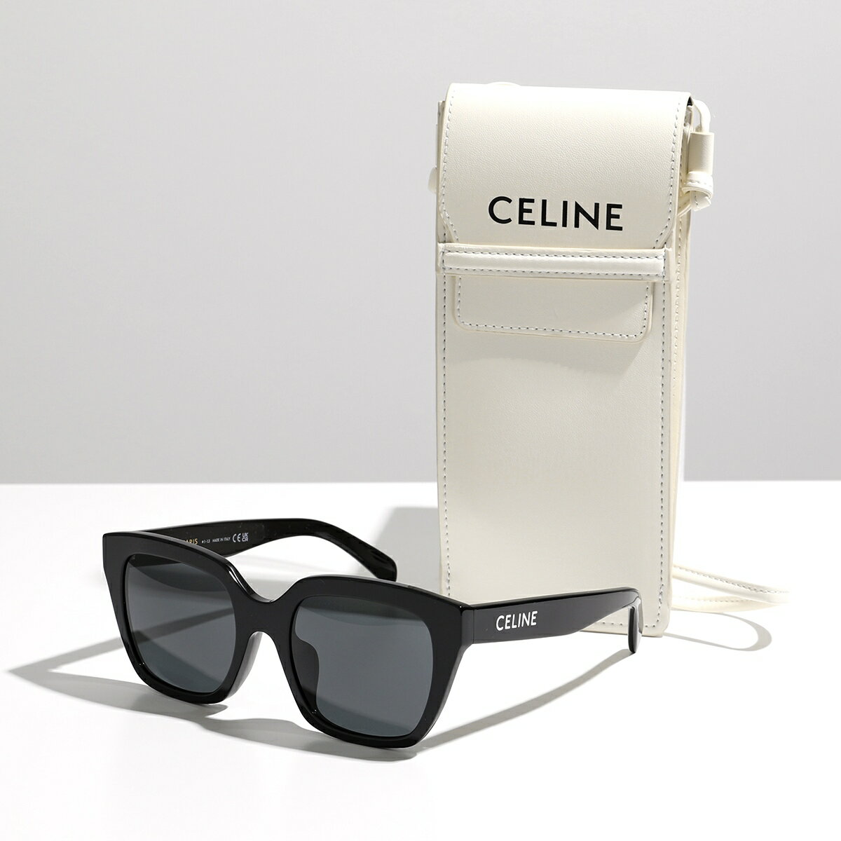 CELINE セリーヌ サングラス Monochroms 03 モノクローム 4S198CPLB.38NO.F レディース スクエア型 メガネ ロゴ UVカット ポーチ付き Blackのサムネイル