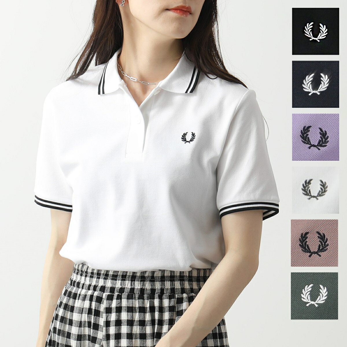 FRED PERRY フレッドペリー ポロシャツ TWIN TIPPED FRED PERRY SHIRT G3600 レディース 鹿の子 ロゴ刺繍 半袖 カラー5色