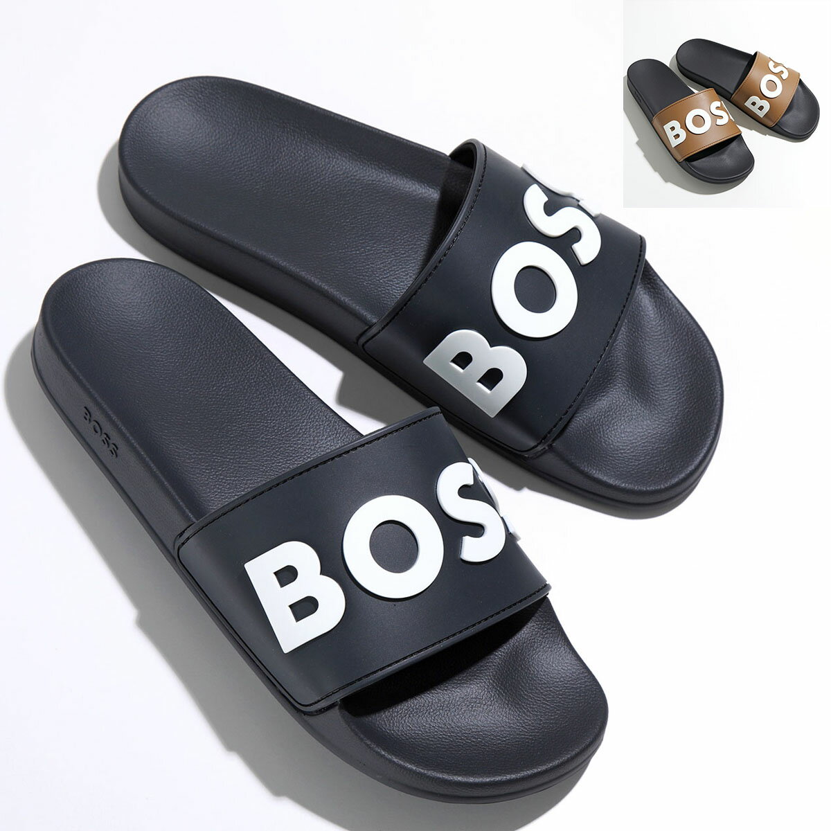 HUGO BOSS ヒューゴボス サンダル 50498241 メンズ スライドサンダル シャワーサンダル 3Dロゴ 靴 カラー2色