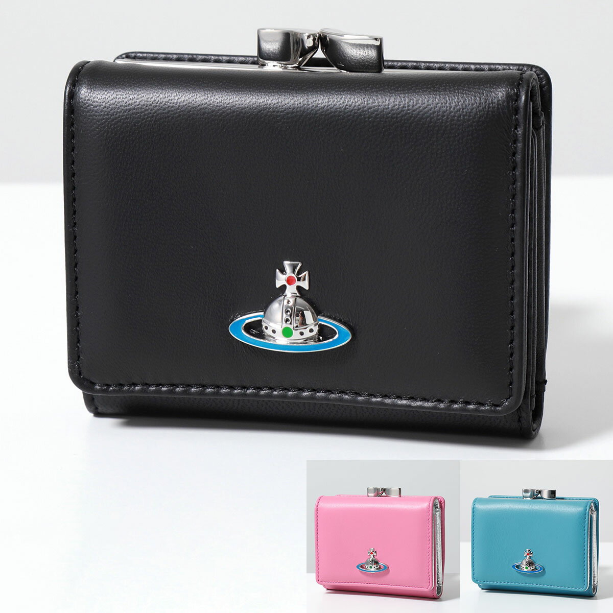 Vivienne Westwood ヴィヴィアンウエストウッド 三つ折り財布 NAPPA SMALL FRAME WALLET 5115002AU-L001L レディース レザー 立体オーブ ミニ財布 カラー2色