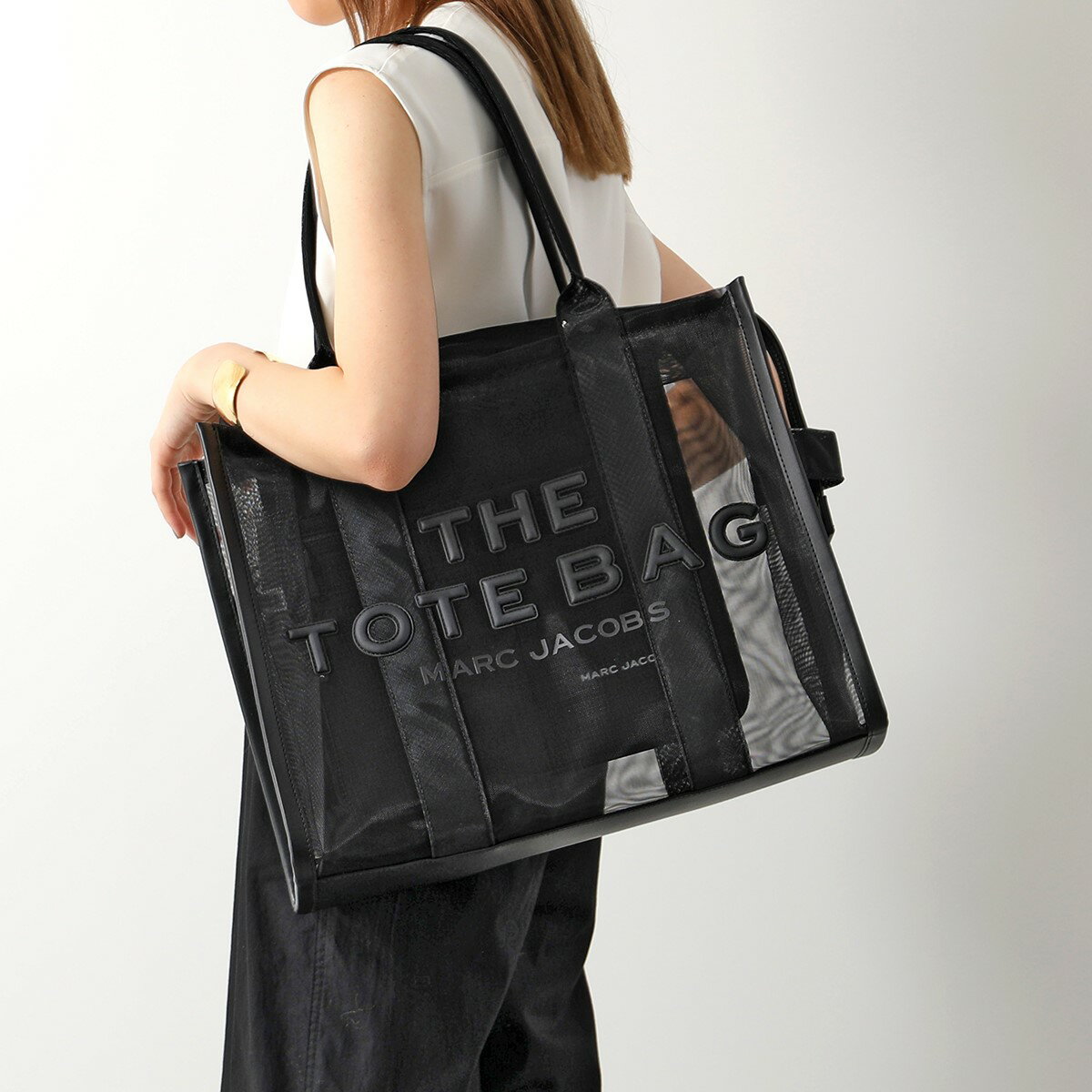 MARC JACOBS マークジェイコブス トートバッグ ザ メッシュ ラージ H006M06SP21 レディース ロゴ ショッピングバッグ 鞄 018/BLACKOUT