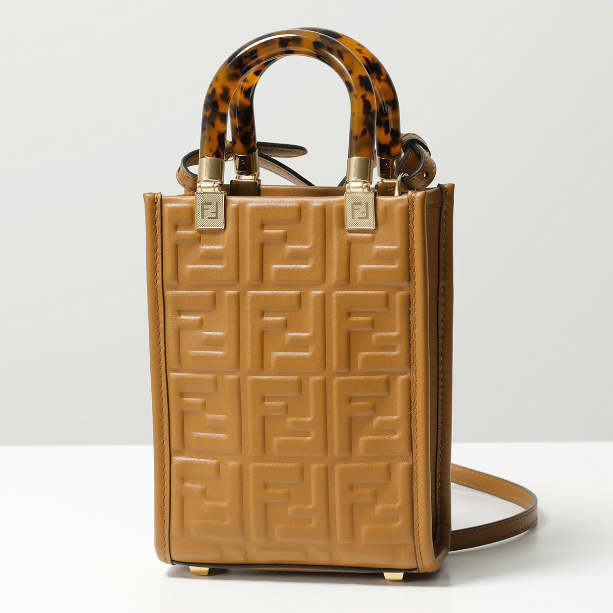 ショルダーバッグ 【訳あり】FENDI フェンディ ショルダーバッグ MINI SUNSHINE SHOPPER サンシャイン ショッパー スモール 8BS051 AMCI レディース レザー FFロゴ べっ甲ハンドル 鞄 F0NYJ【po_jyuuu】