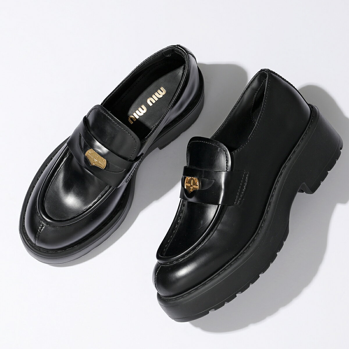 MIUMIU ミュウミュウ ペニーローファー 5D926D B4L レディース レザー コイン シューズ 靴 F0002/NEROのサムネイル