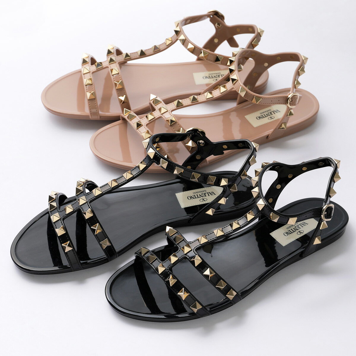 VALENTINO ヴァレンティノ フラットサンダル TW2S0H38 SW2S0H38 XW2S0H38 PVS レディース ラバー ロックスタッズ装飾 シューズ 靴 カラー3色【cp_ten】のサムネイル