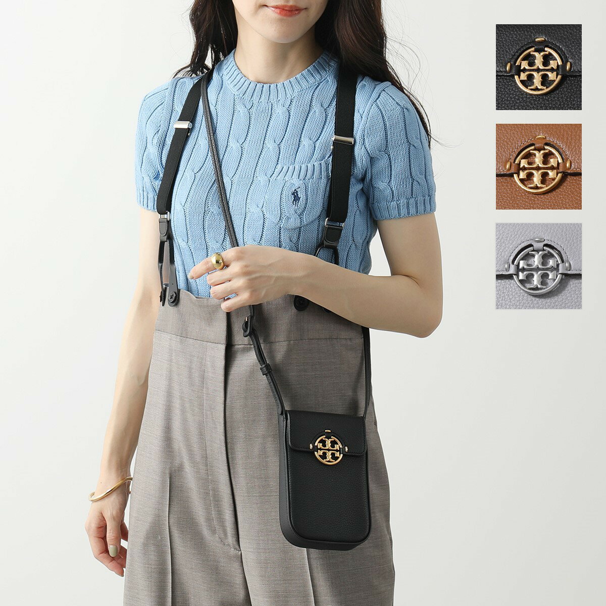 トリーバーチ　ポシェット TORY BURCH トリーバーチ フォンケース 84077 レディース レザー ショルダーバッグ ポシェット メタルロゴ 鞄 カラー3色【point10】【TS10】