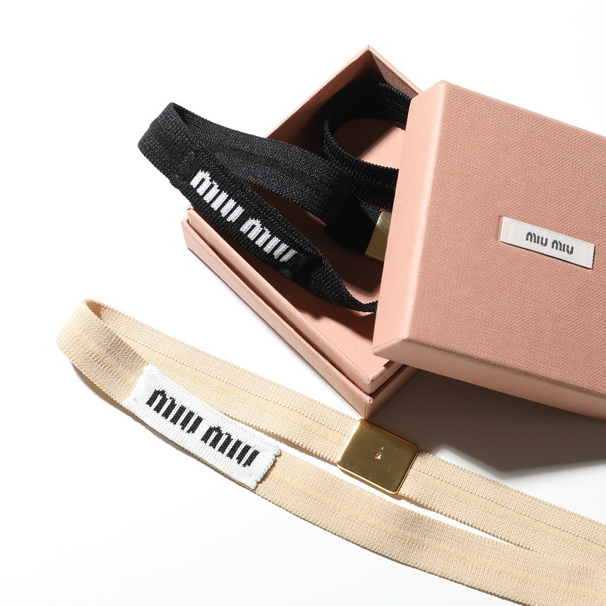 MIUMIU ミュウミュウ ヘアバンド 5IH056 2F8L レディース ロゴ ヘアアクセサリー ヘアゴム ヘッドバンド カラー2色のサムネイル