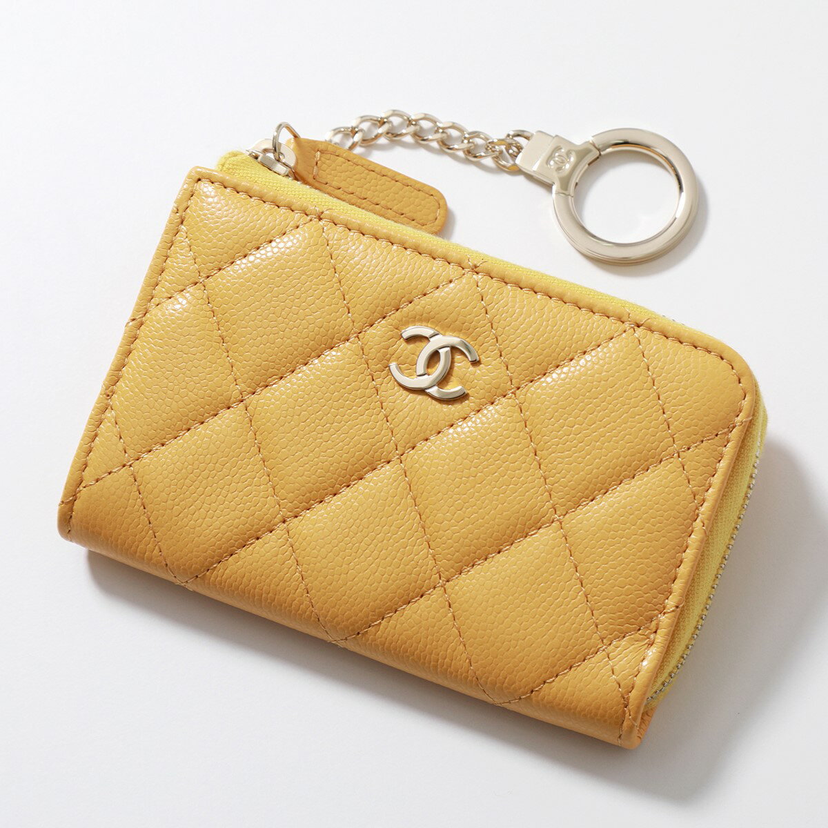 【6/25限定！2人に1人が当選！エントリーで最大100％ポイントバック】CHANEL シャネル コインケース MATELASSE マトラッセ AP0221 B10583 レディース キャビアスキン ココマーク キーケース カードケース ミニ財布 キーリング付き NO201のサムネイル