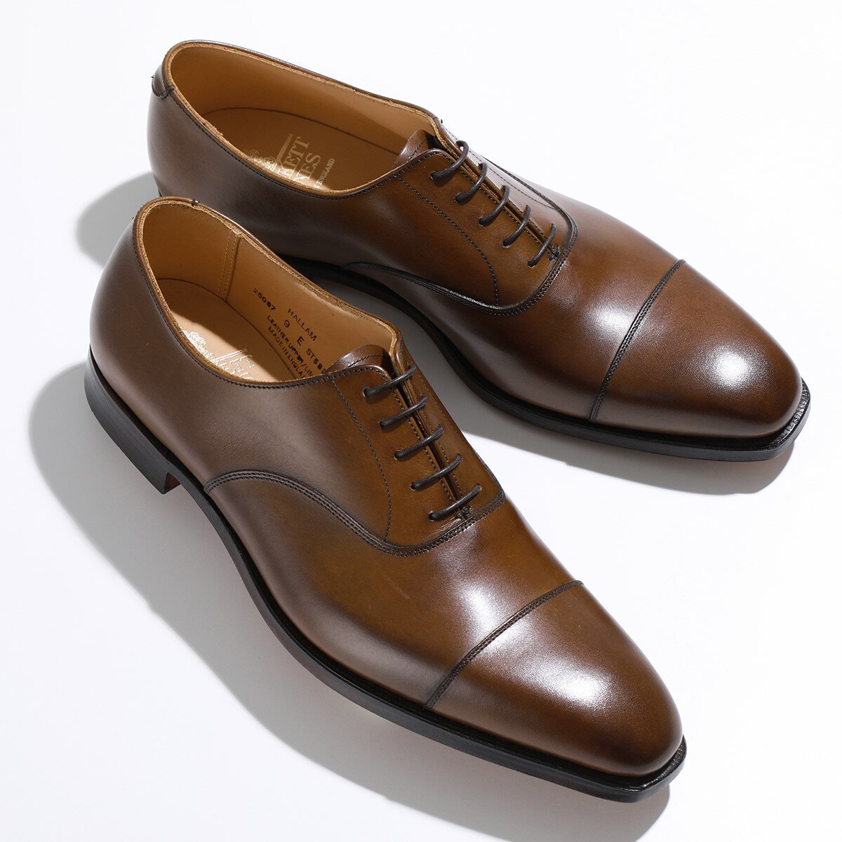 CROCKETT&JONES クロケットアンドジョーンズ 25057A B02L1 Hallam ハラム レザー シューズ レースアップ キャップトゥ ワイズE 革靴 靴 Dark-Brown メンズ