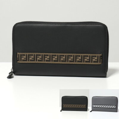 FENDI フェンディ 7M0276 A8VC メンズ レザー ラウンドファスナー長財布 トラベルウォレット オーガナイザー パスポート スマホ入れ FF柄バンド カラー2色