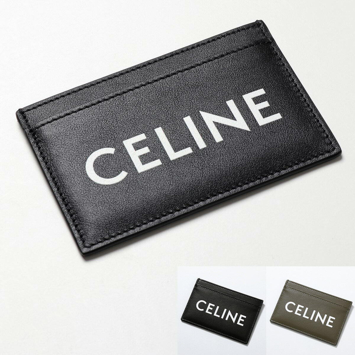 CELINE セリーヌ カードケース 10B703DMF.38SI 10B703DMF.31DO メンズ レザー ロゴ 定期入れ パスケース カラー2色