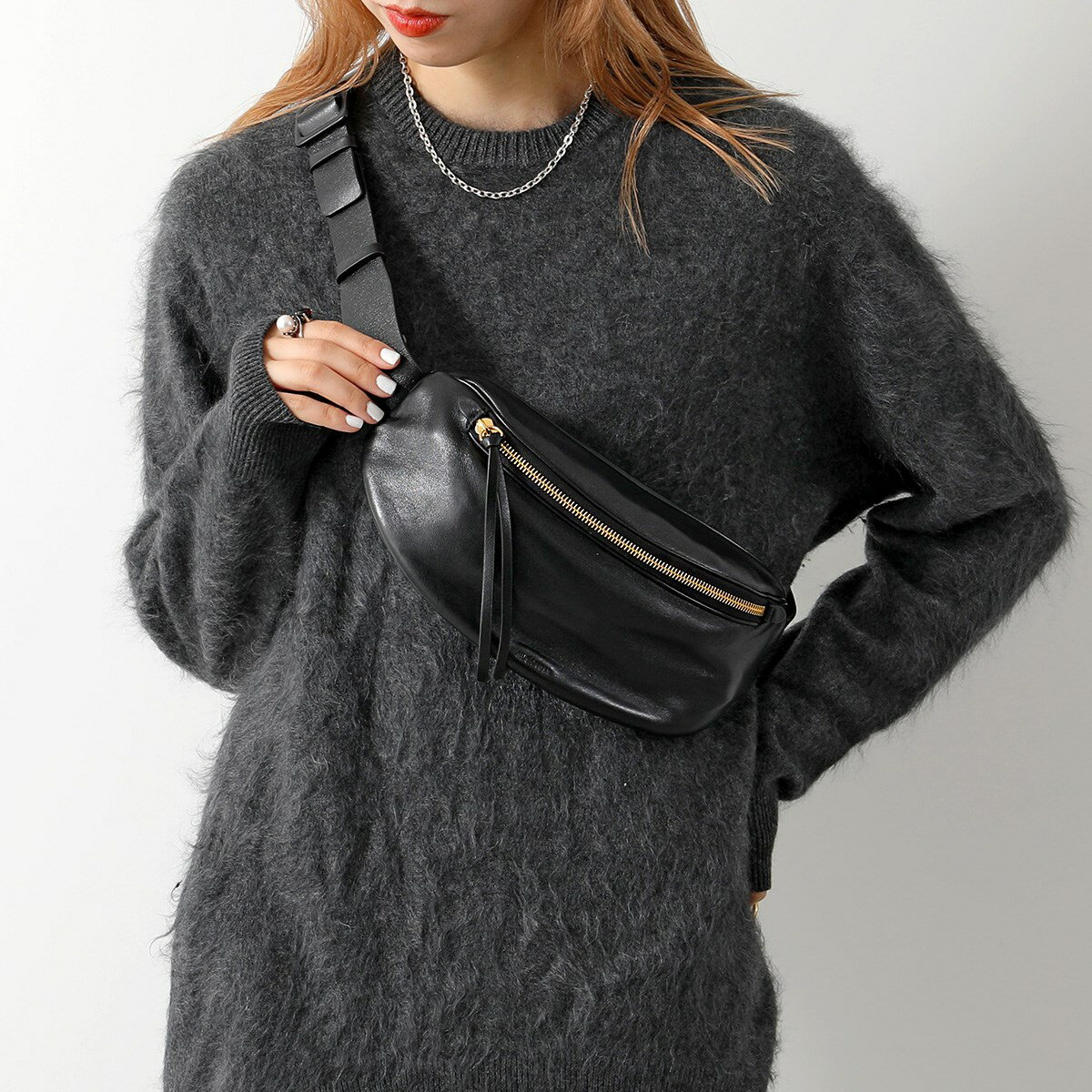 JIL SANDER ジルサンダー ボディバッグ MOON BELT BAG SM ムーン J07WB0006 P4845 レディース ベルトバッグ レザー ロゴ 鞄 001/BLACK【cp_ten】